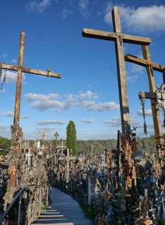 The Hill of Crosses is a Catholic and tourist pilgrimage site and one of the sights, Siauliai,