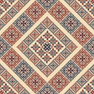 Embroidery Tatreez pattern, Palestinian fashion vector ornament