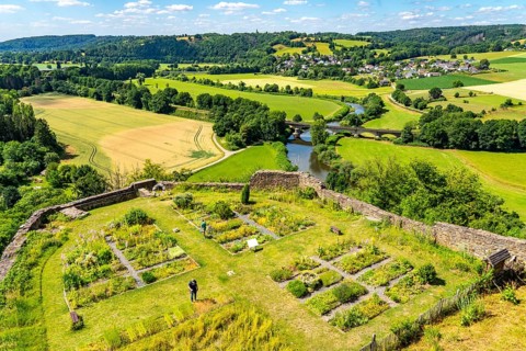 Herb garden at Blankenberg Castle, near Hennef, above the Siegschleife near the town of