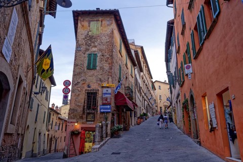 The historic centre of Montepulciano, UNESCO World Heritage Site. Montepulciano, Tuscany, Italy,