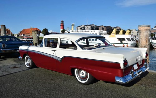 Ford Custom 300 Sedan, Model A7 (1957) at a classic car meeting in Büsum, Germany, Europe