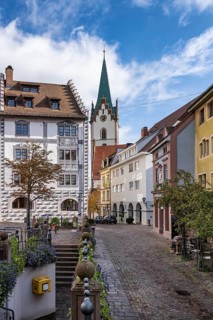 The old town of Engen with the Church of the Assumption of the Virgin Mary, Constance district,