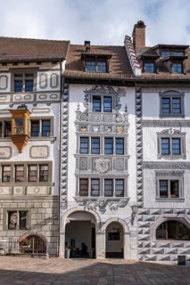 Façade painting in the old town of Engen, Constance district, Baden-Württemberg, Germany, Europe