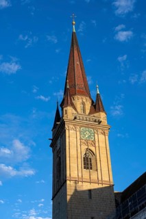 The neo-Gothic Minster Tower in the old town of Radolfzell, at 82 metres the highest church tower