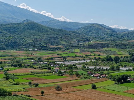 The Osum Valley in the mountain landscape around the Tomorr Massif in Tomorr National Park, also