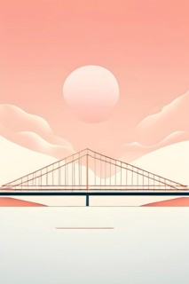 Minimalist abstract wallpaper illustration symbolizing architecture in simple geometric shapes, AI