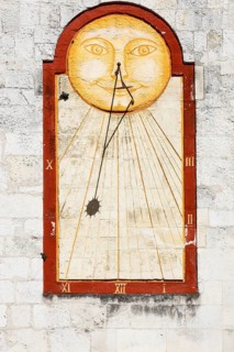 Historic City Hall of La Rochelle, Hôtel de Ville, sundial in the courtyard, Charente-Maritime