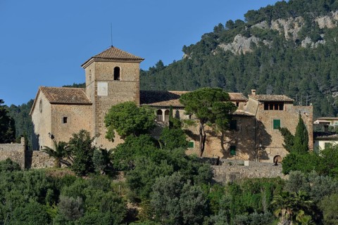 Iglesia de San Juan Bautista church, Deià, Serra de Tramuntana, Majorca, Balearic Islands, Spain,