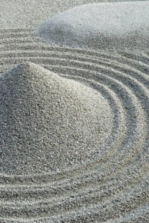 Gravel mound in Zen garden, Rinzai Zen school, stone circles, Kodai-ji temple, Kyoto, Japan, Asia