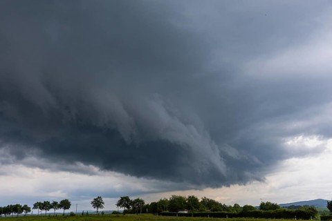 Heavy rain showers and thunderstorms over Possendorf in the Eastern Ore Mountains, Possendorf,