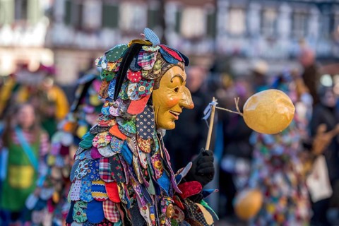 Spättlehansel in the carnival procession, Big Fasendumzug, Alemannic Fasnacht, Gengenbach,
