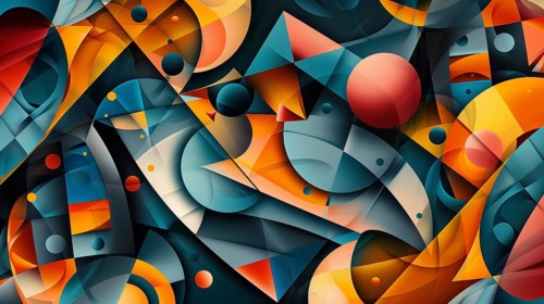 Abstract background with geometric elements, AI generated