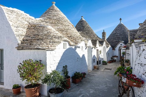 The beautiful trulli houses of Alberobello in Apulia, Italy, Europe