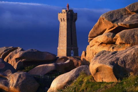 The Phare de Mean Ruz lighthouse, Brittany, France, Europe