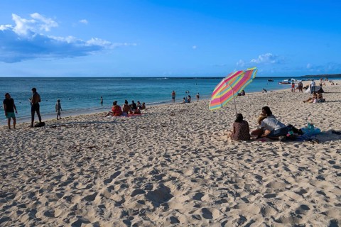 Evening mood, Flic en Flac, Beach, West coast, Indian Ocean, Island, Mauritius, Africa
