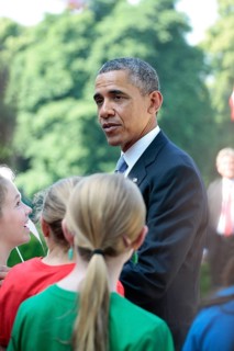 President Barack Obama during the welcoming ceremony at Bellevue Palace, Berlin, Berlin, Germany,