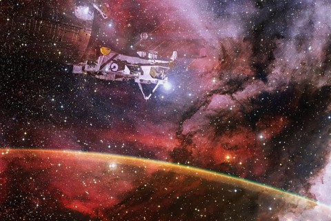Deep space. Awesome science fiction render. Elements of this image furnished by NASA