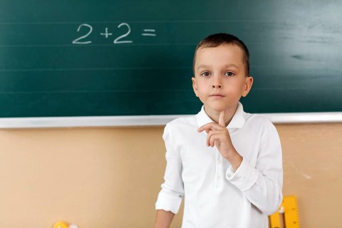 Pupil boy math class
