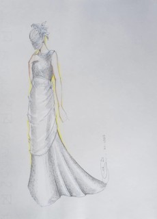 Fashion sketch, fashion design, women's fashion, haute couture, fashion collection, wedding
