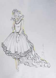 Fashion sketch, fashion design, women's fashion, haute couture, fashion collection, wedding