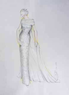 Fashion sketch, fashion design, women's fashion, haute couture, fashion collection, wedding