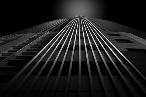 Facade of a modern office building as fine art