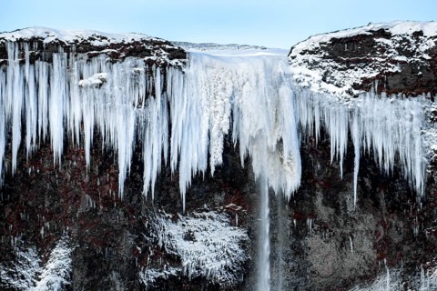 Frozen Waterfall near Vik Iceland
