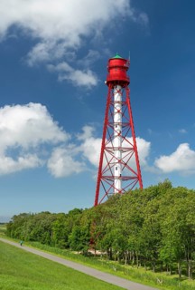 Campen Lighthouse, highest lighthouse in Germany, Krummhörn, East Frisia, Lower Saxony, Germany,