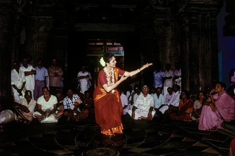 Bharatnatyam arangetram debut performance in Thillai Nataraja temple in Chidambaram, Tamil Nadu,