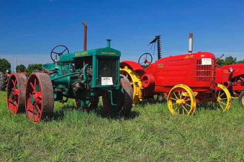 Vintage farm trucks, farm event, Hinchinbrook, Province of Quebec, Canada, North America