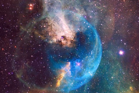 Nebula, cluster of stars in deep space. Science fiction art. Elements of this image furnished by
