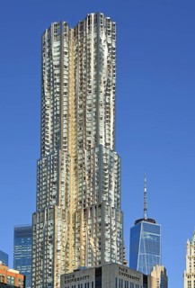 Park Place Tower skyscraper, in the background One World Trade Centre, Manhattan, New York City,