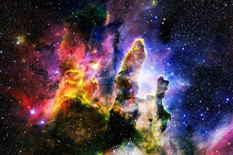 Outer space, cosmic landscape. Nebula. Elements of this image furnished by NASA