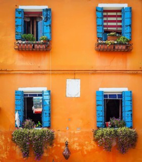 Pitoresque painted houses in Burano Isle, Venice, Italy, Europe