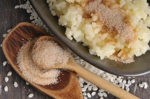 Rice pudding with cinnamon and sugar
