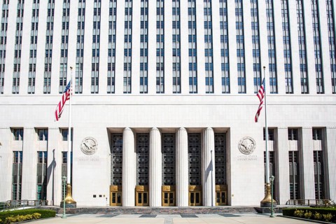 United States Court House on a clear hot summer's day in Los Angeles, California, USA, North