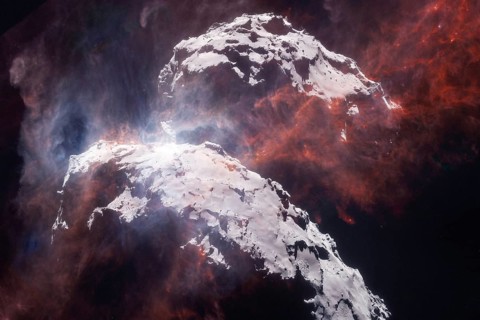 Comet 67P Churyumov-Gerasimenko. Awesome print for wallpaper. Elements of this image furnished by