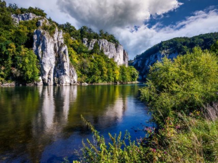 Rocks of the Danube Gorge also called Weltenburg Narrows