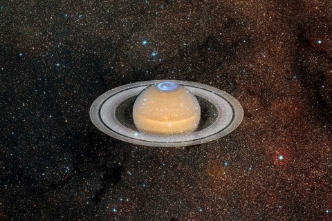 Planet Saturn. Solar system. Cosmos art. Elements of this image furnished by NASA
