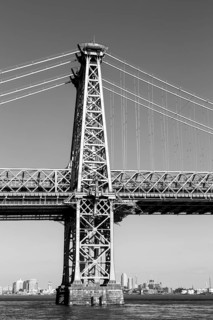 One of the pillars of Williamsburg Bridge in Manhattan, New York City