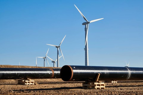 Construction site of the European natural gas pipeline EUGAL near Wrangelsburg Germany on 16.02