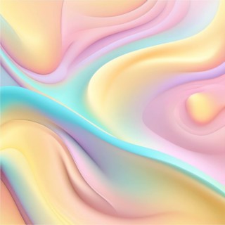 Abstract background of smooth, flowing pastel colors with wavy patterns in pink, yellow, and blue,