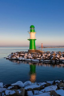 Pier towers in Warnemünde in winter