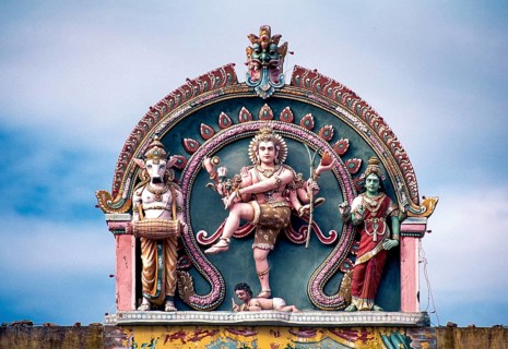 Stucco work in Thillai Nataraja temple in Chidambaram, Tamil Nadu, South India, India, Asia