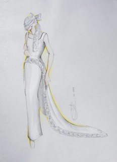 Fashion sketch, fashion design, women's fashion, haute couture, fashion collection, wedding