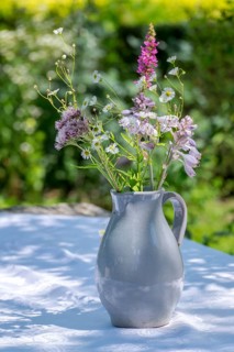 Bouquet on garden table