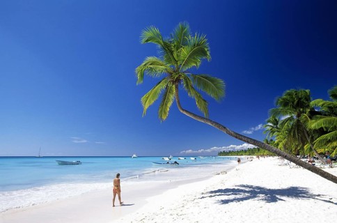 Beach on Saona Island, Parque Nacional del Este, Dominican Republic, Caribbean, Central America