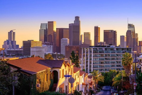 panoramic view at the city center of los angeles