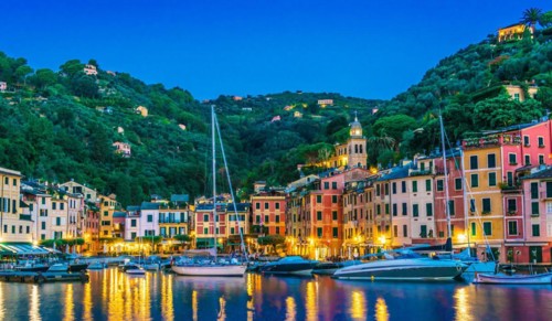 Picturesque fishing village and holiday resort Portofino, in the Metropolitan City of Genoa on the