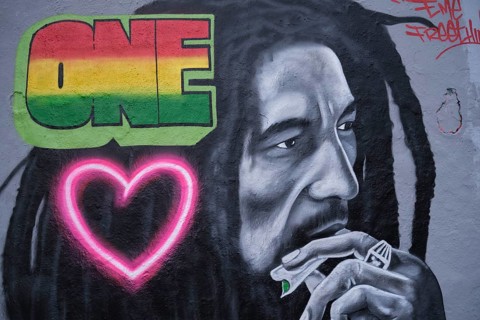 Germany, Berlin, 23. 05. 2020, Mauerpark, GraffitiMauer, one, Bob Marley, Rastamann, by Eme